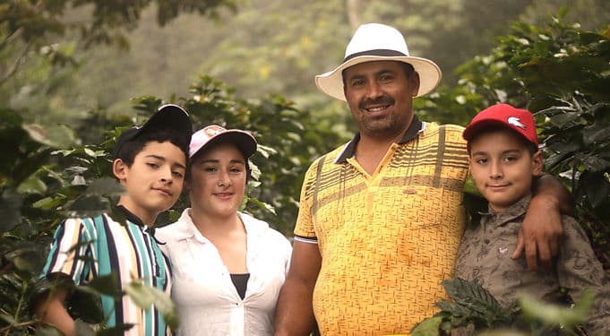 Valencia Zuluaga family in coffee farm